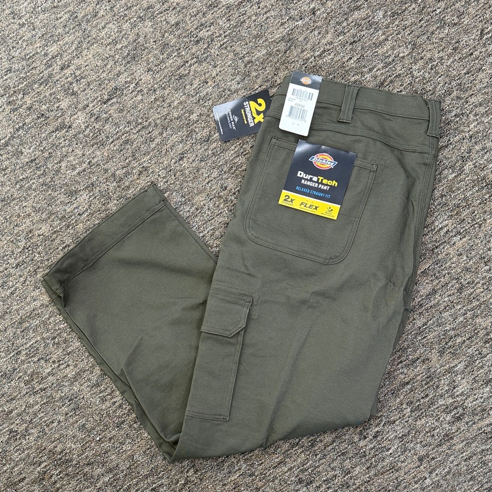 Dickies DuraTech Ranger Duck Cargo Pants, Moss Green, 40 30